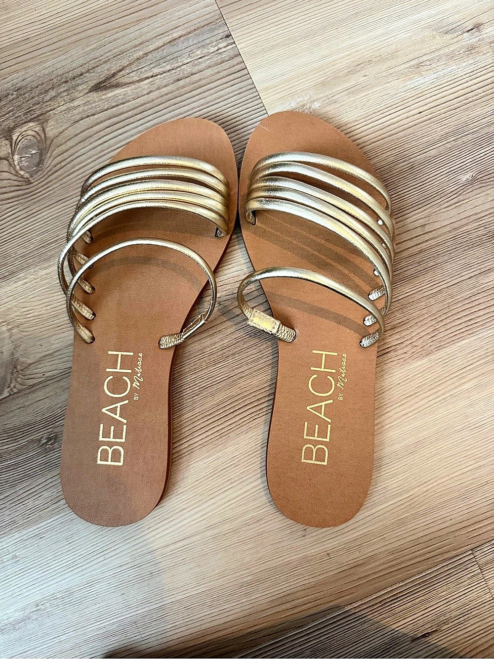 BEACH by Matisse Cali Flat Sandals Brown & Gold US 5